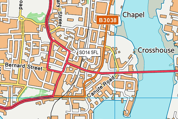 SO14 5FL map - OS VectorMap District (Ordnance Survey)