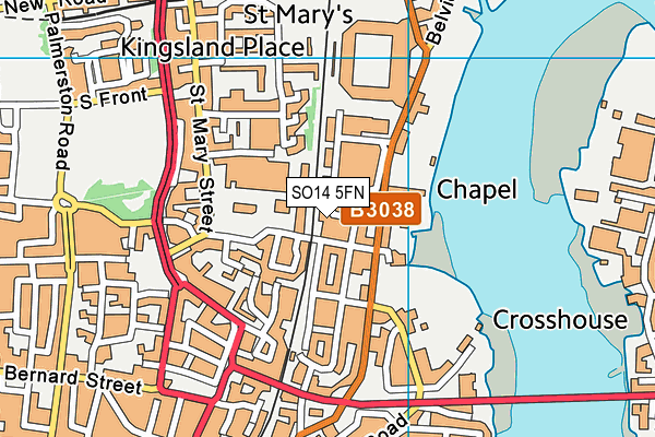 SO14 5FN map - OS VectorMap District (Ordnance Survey)