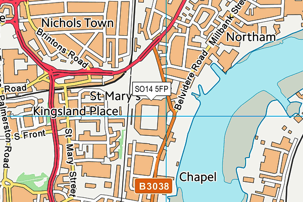 Southampton Fc (St Mary's Stadium) map (SO14 5FP) - OS VectorMap District (Ordnance Survey)