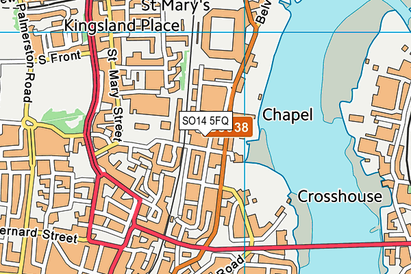 SO14 5FQ map - OS VectorMap District (Ordnance Survey)