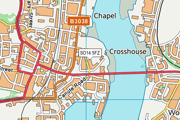 SO14 5FZ map - OS VectorMap District (Ordnance Survey)