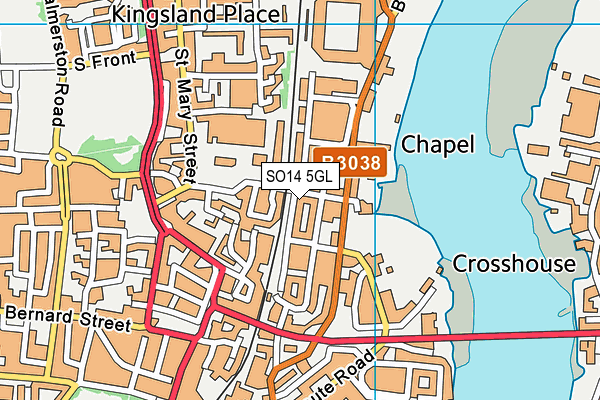 SO14 5GL map - OS VectorMap District (Ordnance Survey)