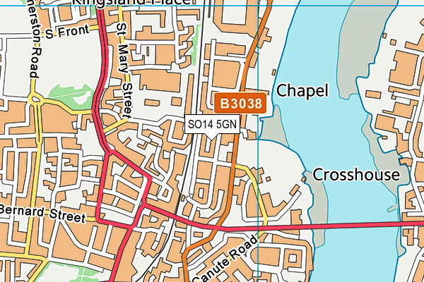 SO14 5GN map - OS VectorMap District (Ordnance Survey)