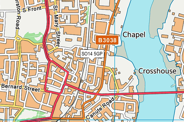 SO14 5GP map - OS VectorMap District (Ordnance Survey)
