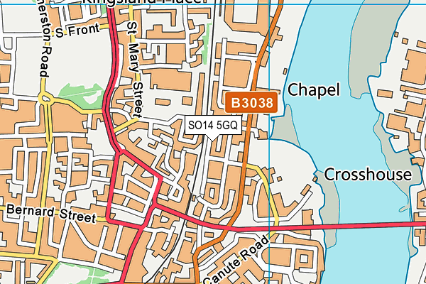 SO14 5GQ map - OS VectorMap District (Ordnance Survey)