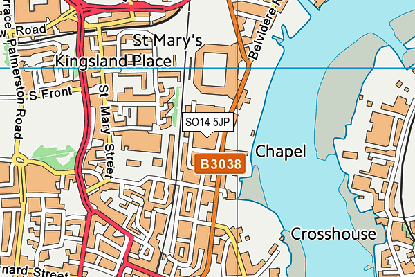 SO14 5JP map - OS VectorMap District (Ordnance Survey)