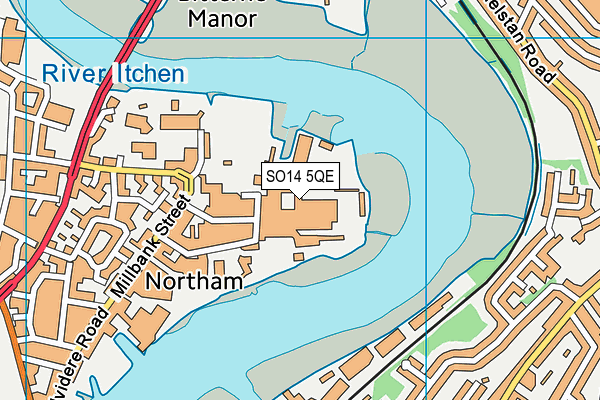 SO14 5QE map - OS VectorMap District (Ordnance Survey)