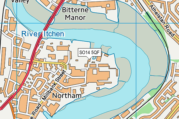 SO14 5QF map - OS VectorMap District (Ordnance Survey)