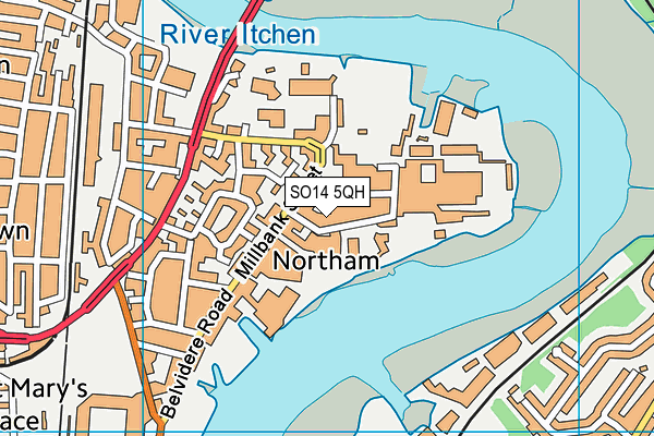 SO14 5QH map - OS VectorMap District (Ordnance Survey)