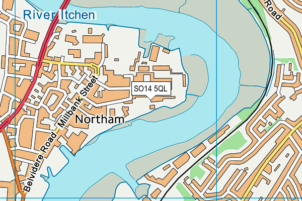 SO14 5QL map - OS VectorMap District (Ordnance Survey)