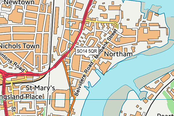 SO14 5QR map - OS VectorMap District (Ordnance Survey)