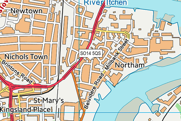 SO14 5QS map - OS VectorMap District (Ordnance Survey)