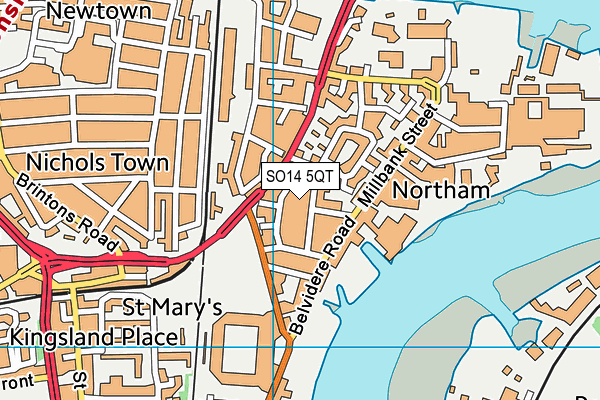 SO14 5QT map - OS VectorMap District (Ordnance Survey)