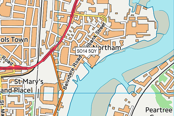 SO14 5QY map - OS VectorMap District (Ordnance Survey)