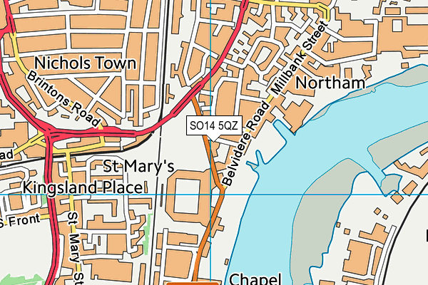 SO14 5QZ map - OS VectorMap District (Ordnance Survey)