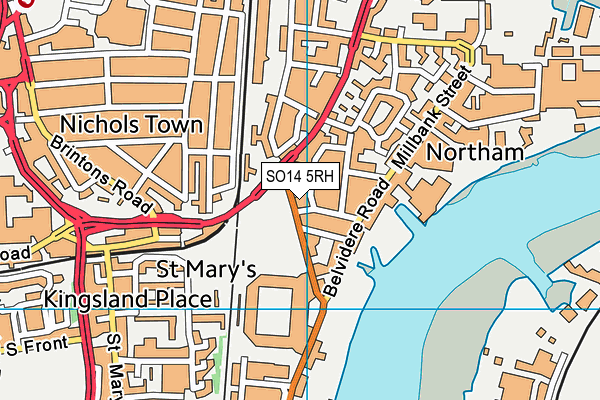 SO14 5RH map - OS VectorMap District (Ordnance Survey)
