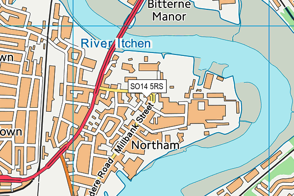 SO14 5RS map - OS VectorMap District (Ordnance Survey)