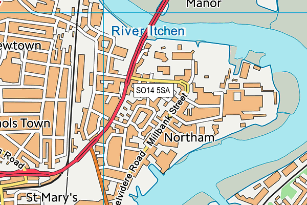 SO14 5SA map - OS VectorMap District (Ordnance Survey)