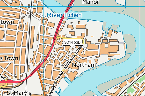 SO14 5SD map - OS VectorMap District (Ordnance Survey)