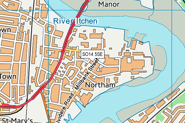 SO14 5SE map - OS VectorMap District (Ordnance Survey)