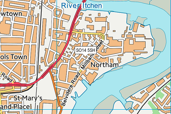 SO14 5SH map - OS VectorMap District (Ordnance Survey)