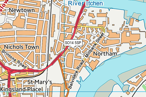 SO14 5SP map - OS VectorMap District (Ordnance Survey)