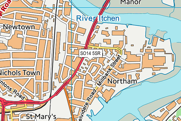 SO14 5SR map - OS VectorMap District (Ordnance Survey)