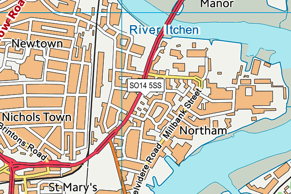 SO14 5SS map - OS VectorMap District (Ordnance Survey)