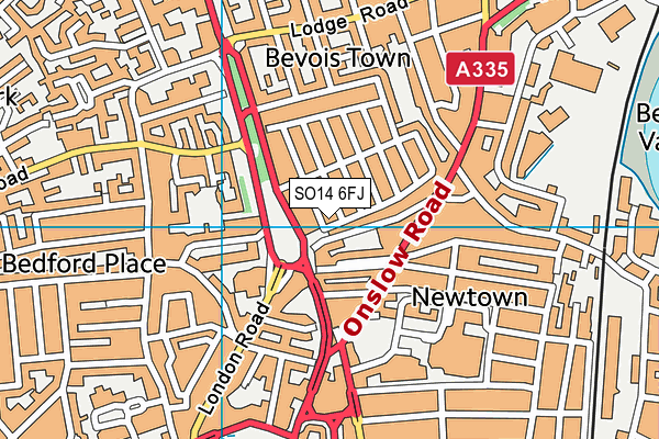 SO14 6FJ map - OS VectorMap District (Ordnance Survey)