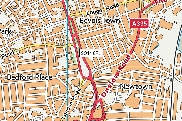 SO14 6FL map - OS VectorMap District (Ordnance Survey)