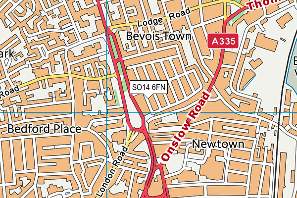 SO14 6FN map - OS VectorMap District (Ordnance Survey)