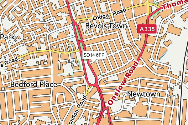 SO14 6FP map - OS VectorMap District (Ordnance Survey)