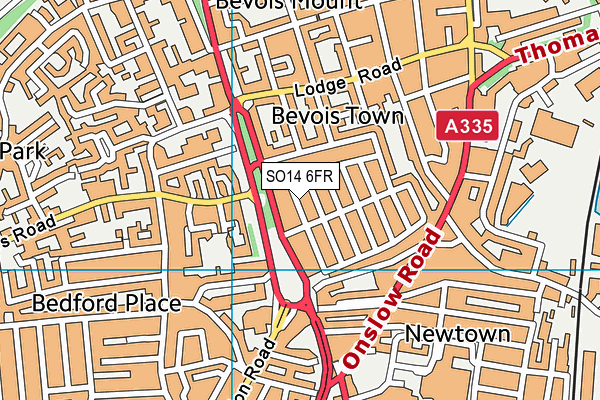 SO14 6FR map - OS VectorMap District (Ordnance Survey)