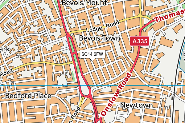 SO14 6FW map - OS VectorMap District (Ordnance Survey)