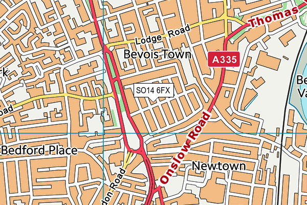 SO14 6FX map - OS VectorMap District (Ordnance Survey)