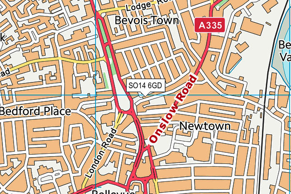 SO14 6GD map - OS VectorMap District (Ordnance Survey)