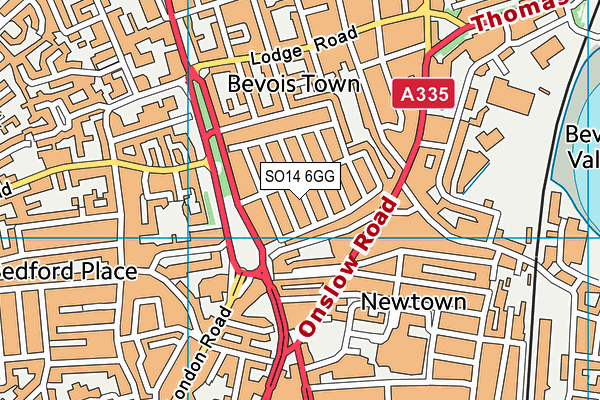 SO14 6GG map - OS VectorMap District (Ordnance Survey)