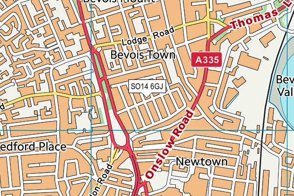 SO14 6GJ map - OS VectorMap District (Ordnance Survey)