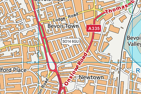 SO14 6GU map - OS VectorMap District (Ordnance Survey)