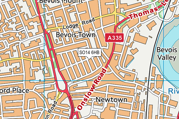 SO14 6HB map - OS VectorMap District (Ordnance Survey)