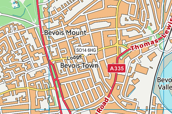 SO14 6HG map - OS VectorMap District (Ordnance Survey)