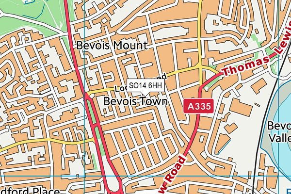 SO14 6HH map - OS VectorMap District (Ordnance Survey)