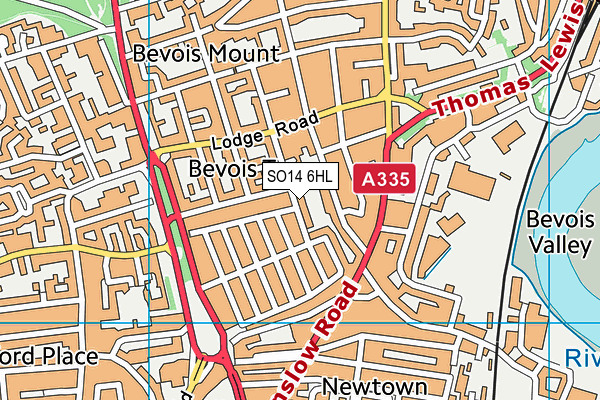 SO14 6HL map - OS VectorMap District (Ordnance Survey)