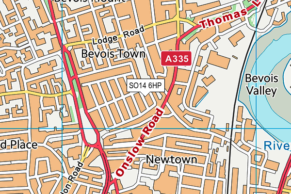 SO14 6HP map - OS VectorMap District (Ordnance Survey)