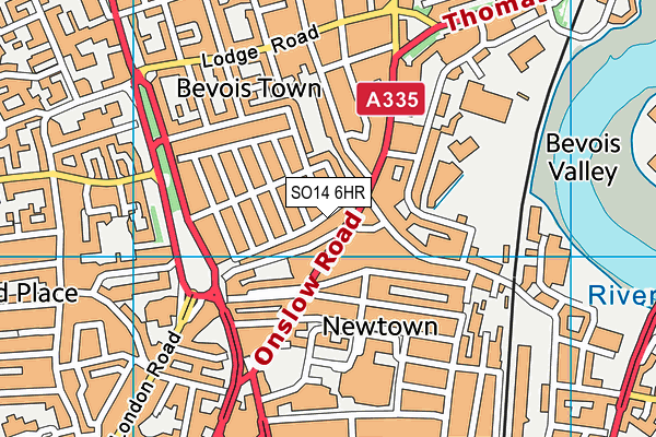 SO14 6HR map - OS VectorMap District (Ordnance Survey)