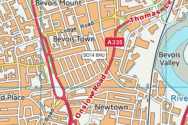 SO14 6HU map - OS VectorMap District (Ordnance Survey)