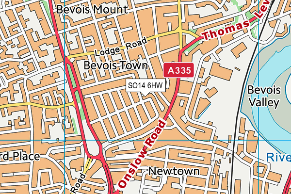 SO14 6HW map - OS VectorMap District (Ordnance Survey)