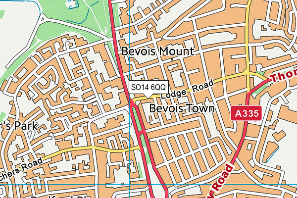 SO14 6QQ map - OS VectorMap District (Ordnance Survey)