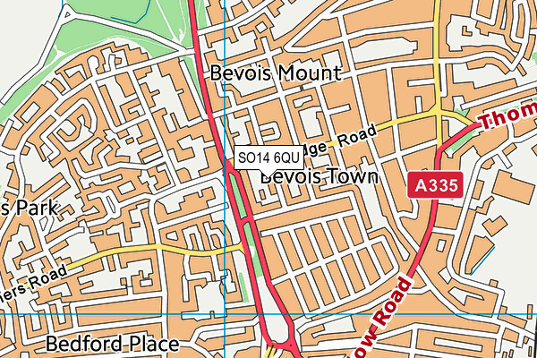 SO14 6QU map - OS VectorMap District (Ordnance Survey)