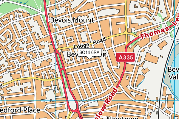 SO14 6RA map - OS VectorMap District (Ordnance Survey)